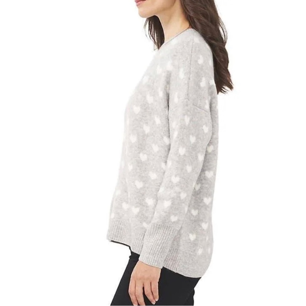 Vince Cumuto LT HTR/gray and white sweater NWT